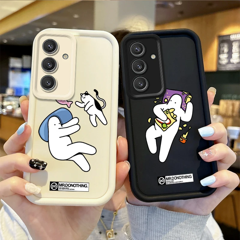 Funny Cartoon Mr. Donothing Phone Case For Samsung Galaxy S25 S24 S23 S21 Ultra Plus S24 S23 S21 S20 FE A73 A55 Shockproof Cover