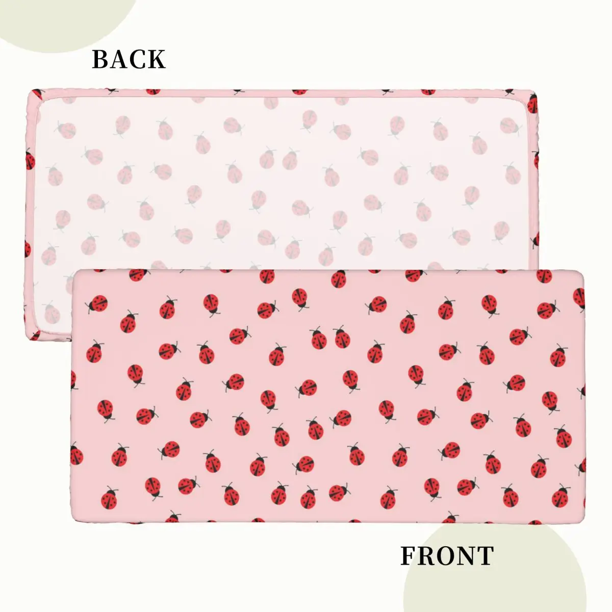 Cute Ladybug Pattern On Pink Background Custom Rectangular Tablecloth Waterproof Table Cover for Dining Events Table Cloth