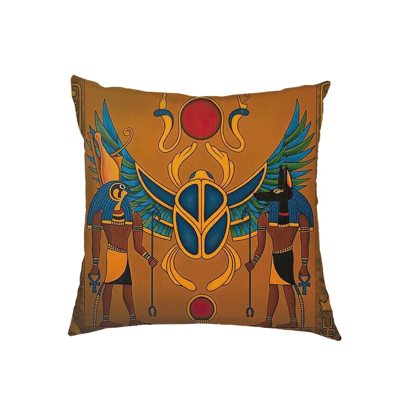 Ancient Egyptian Art Cushion Covers Egypt Pharaoh Anubis Pillowcase Eye of Horus Eye of Horus Sofa Pillow Covers for Living Room