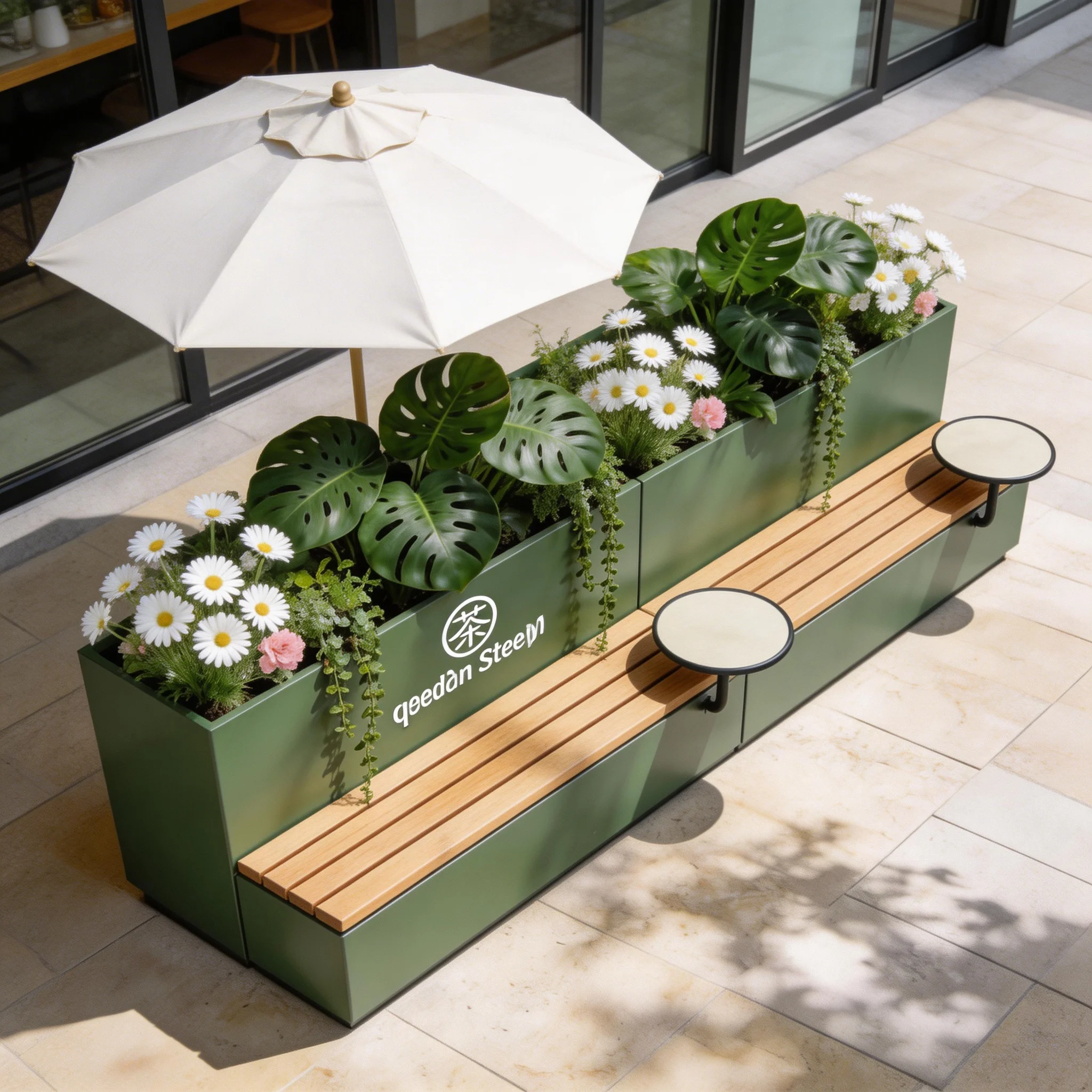 &Outdoor Wrought-Iron Flower Beds Partition Planters Commercial Street Railings Customizable Outdoor Furniture Dining Store