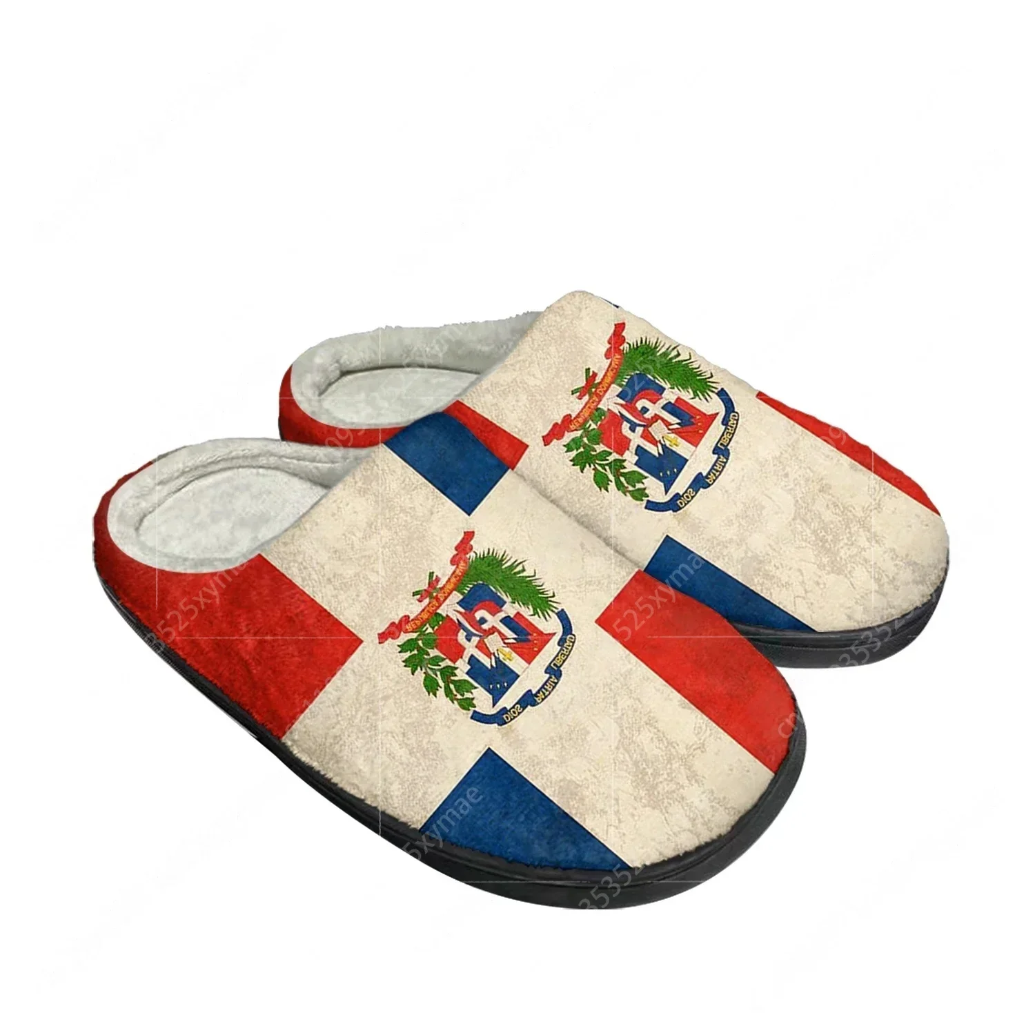 

Dominican Republic Flag Home Cotton Custom Slippers Mens Womens Sandals Plush Bedroom Casual Keep Warm Shoes Thermal Slipper