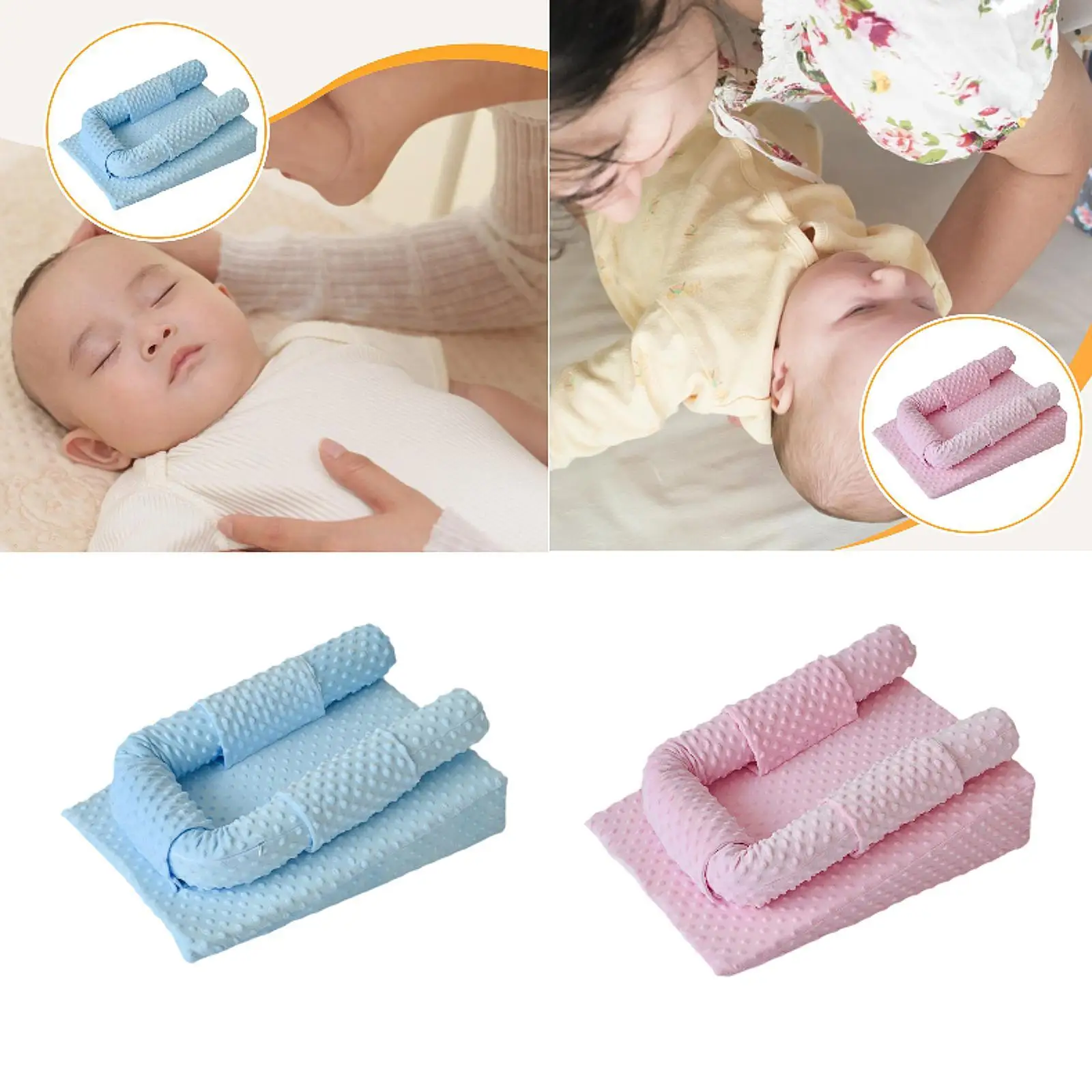 Cuscino con zeppa per bambini Comodo riduzione dello sputa Supporto per neonato Cuscino per l'allattamento al seno Cuscino di supporto per l'alimentazione per lettino per neonati