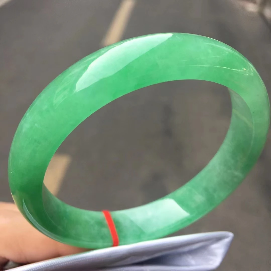 

Class A Pure Natural Burma Jadeite Ice Green Precious Jade Bangle Exquisite Fashion Bracelet Accessories Gift Top Jewelry