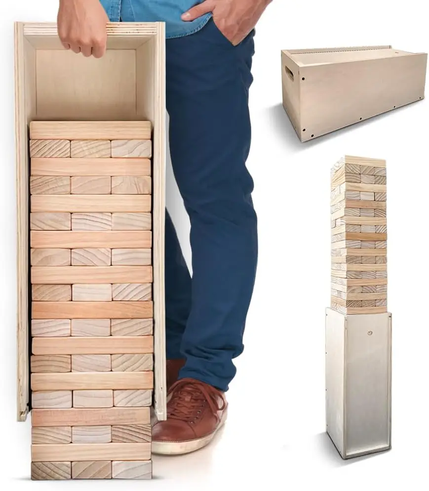 Juegos - Juego de torre gigante con alisador, mesa y caja de almacenamiento 3 en 1 - Configuración más rápida al 90% con caja transformadora y alisadora