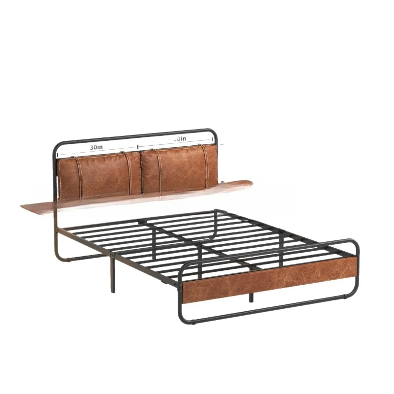 

Jingheng wrought iron bed modern simple soft bed household double bed 1.8 meters bedroom B & B hotel factory direct sales