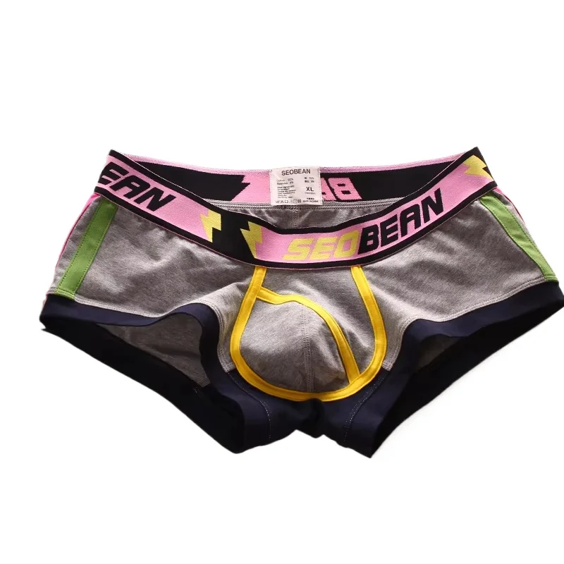 

Cotton Boxy Underwaer for Men Sexy Low Waist U Convex Pouch Sports Boxer Shorts Teenager Breathable Sweat Absorb Sports Trunks