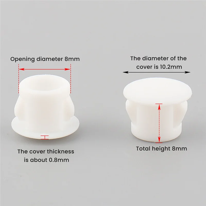 B23B 1 مجموعة 8 أحجام البلاستيك ثقب المقابس تشكيلة فلوش نوع المفاجئة في قفل أنبوب ثقب المقابس الأبيض #4