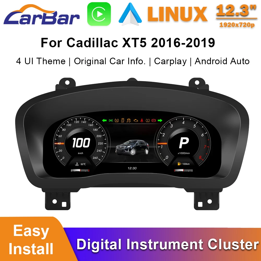 

12.3" LCD Dashboard Screen For Cadillac XT5 2016-2019 Car Digital Instrument Cluster