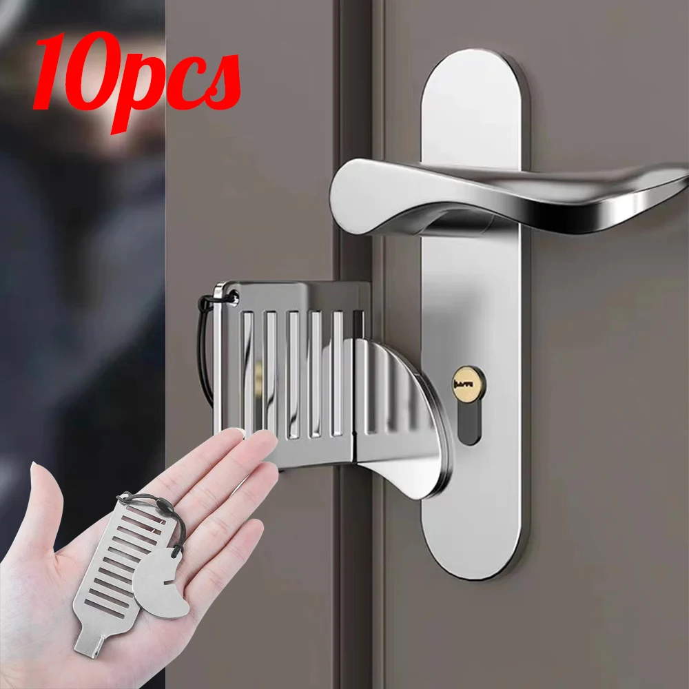 قفل باب السفر المحمول لكمة خالية فندق شقة قفل باب أمان لكمة خالية المحمولة الباب سدادة السفر قفل مضاد للسرقة