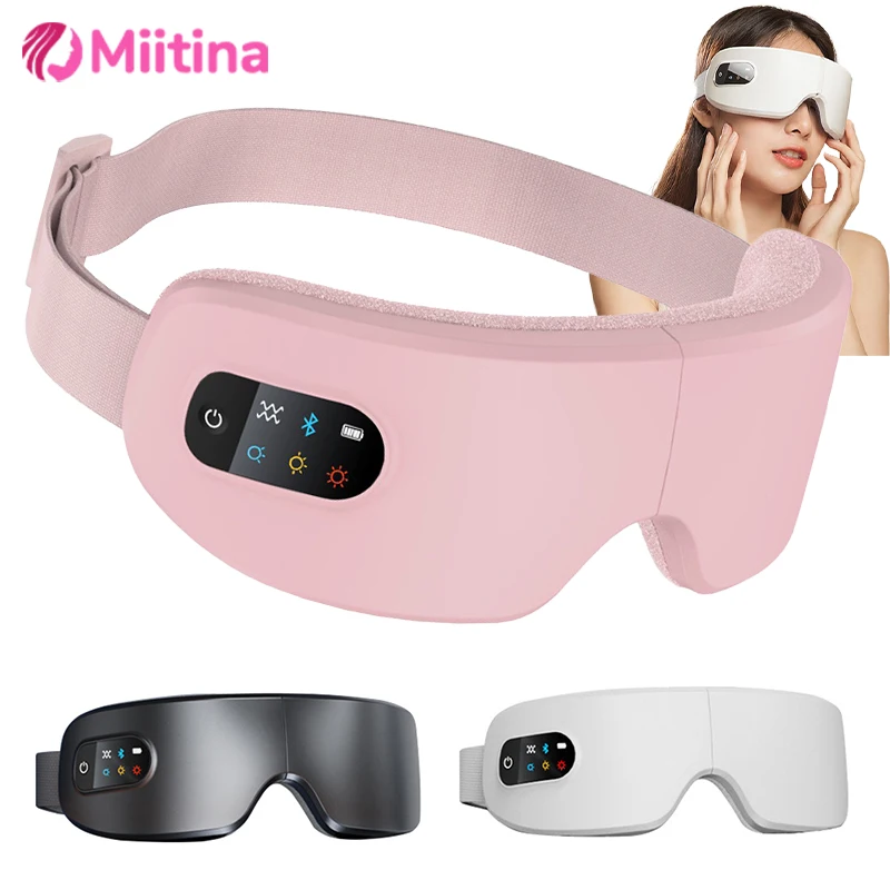 

Eye Massager with Heat,Migraines Relief, Vibration and Bluetooth Music, Smart Massage New Eye Mask for Eye Strain Improve Sleep
