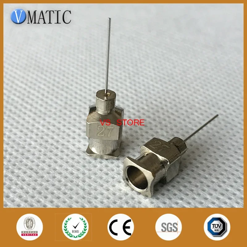 Free Shipping 0.5'' Length 27G All Metal Blunt Stainless Steel 12Pcs Dispensing Syringe Needle Tips 1/2 Inch