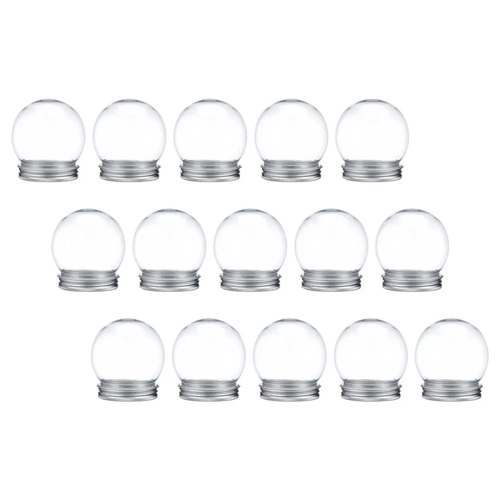 

15pcs Plastic Water Candy Jar 150Ml Clear Craft Kit Holiday Diy Decorations Snow Globe Ornament Winter Crafts Snow