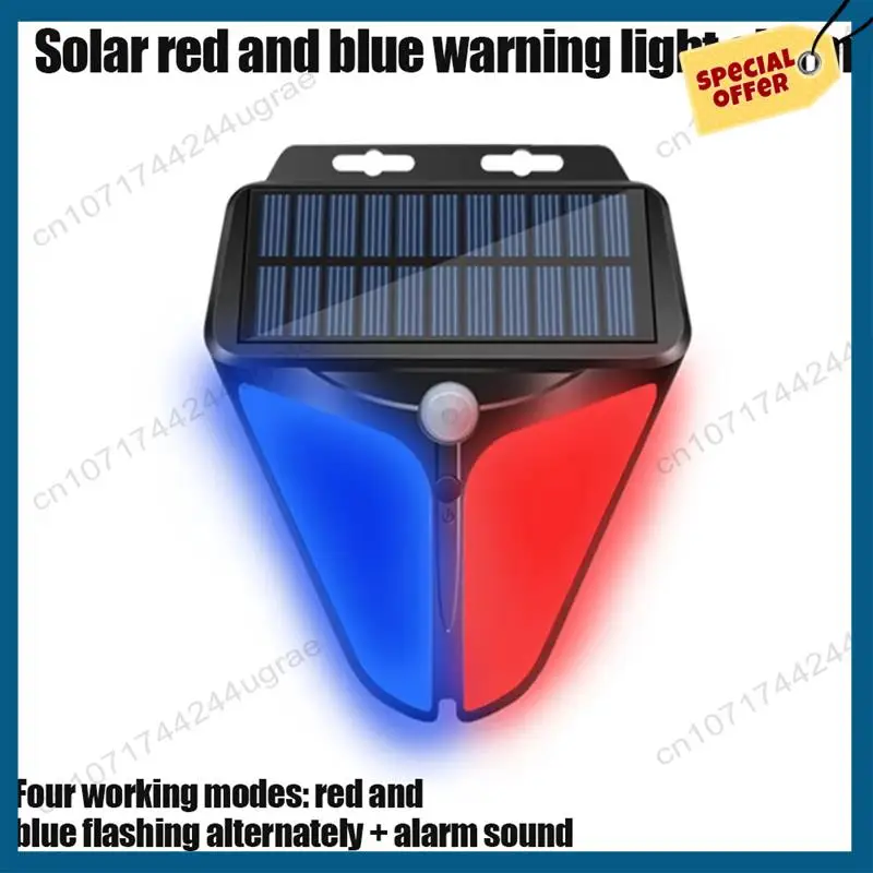 -A15I أضواء الإنذارات الشمسية في الهواء الطلق 26LED استشعار جسم الإنسان الصوت والضوء تحذير الجدار ضوء حديقة تحذير نظام الأمن