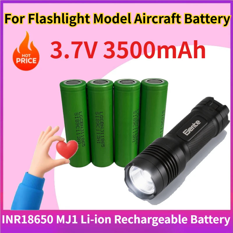 

INR18650 MJ1 3.7V 3500mAh 18650 Li-ion Rechargeable Battery 20A Discharge Suitable for Flashlight Model Aircraft Battery