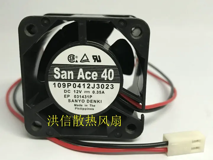 

SANYO DENKI 109P0412J3023 DC 12 В 0,35 А 40x40x28 мм 2-проводной охлаждающий вентилятор для сервера