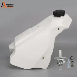 Areyourshop Gas Fuel Tank & Cap & Petcock Kit White For Honda CR500R 89-01 CR125 CR250 88 89