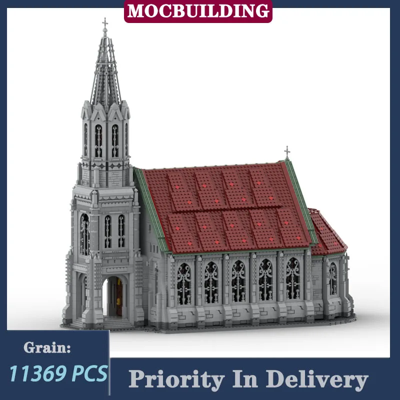 City Ancient Church Architecture Model Building Blocks MOC Medieval Cathedral Scene Collection Toys Gifts