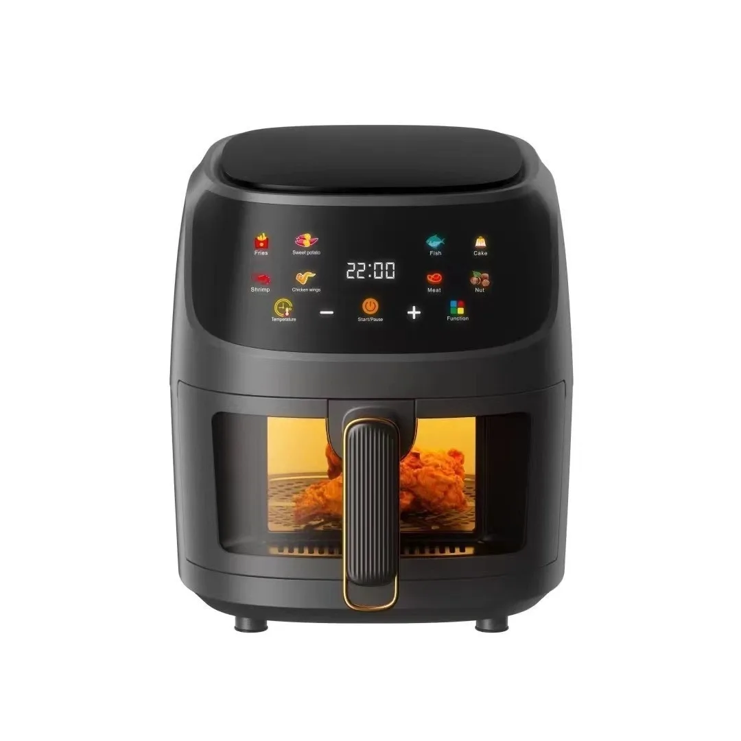 8L air fryer intelligent large capacity multifunctional household air fryer visual LCD touch screen oil-free oven 220V EU