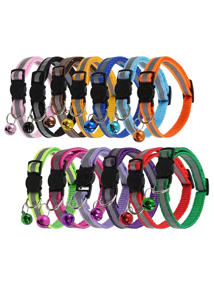 Reflektierendes Haustierhalsband mit Cartoon-Katzenkopf, bunte Glocke, verstellbarer Sicherheits-Halsgurt, modisches Haustierhalsband für Kätzchen, Welpen, kleine Hunde – Detail 8