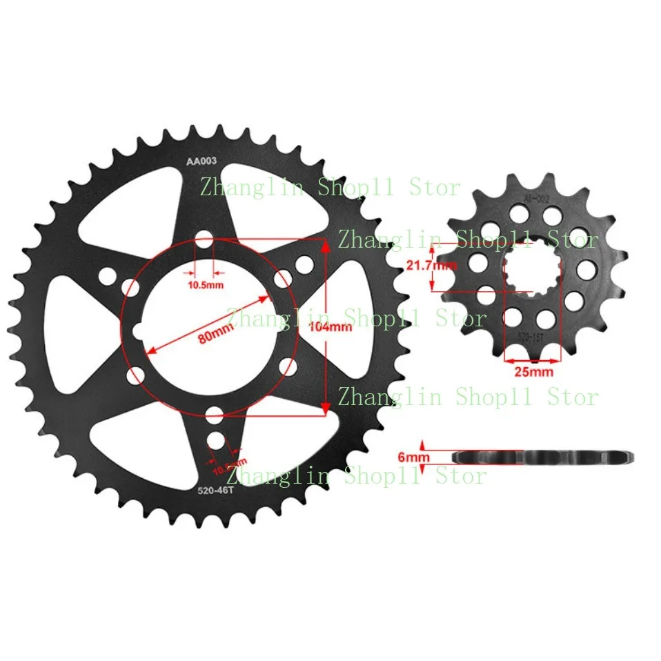

For Kawasaki VersysKLE/Z/EN/EX650 ER6N/6F Ninja 400 Motorcycle Front Rear Sprocket Chain Wheel Front Fly Wheel Pinion