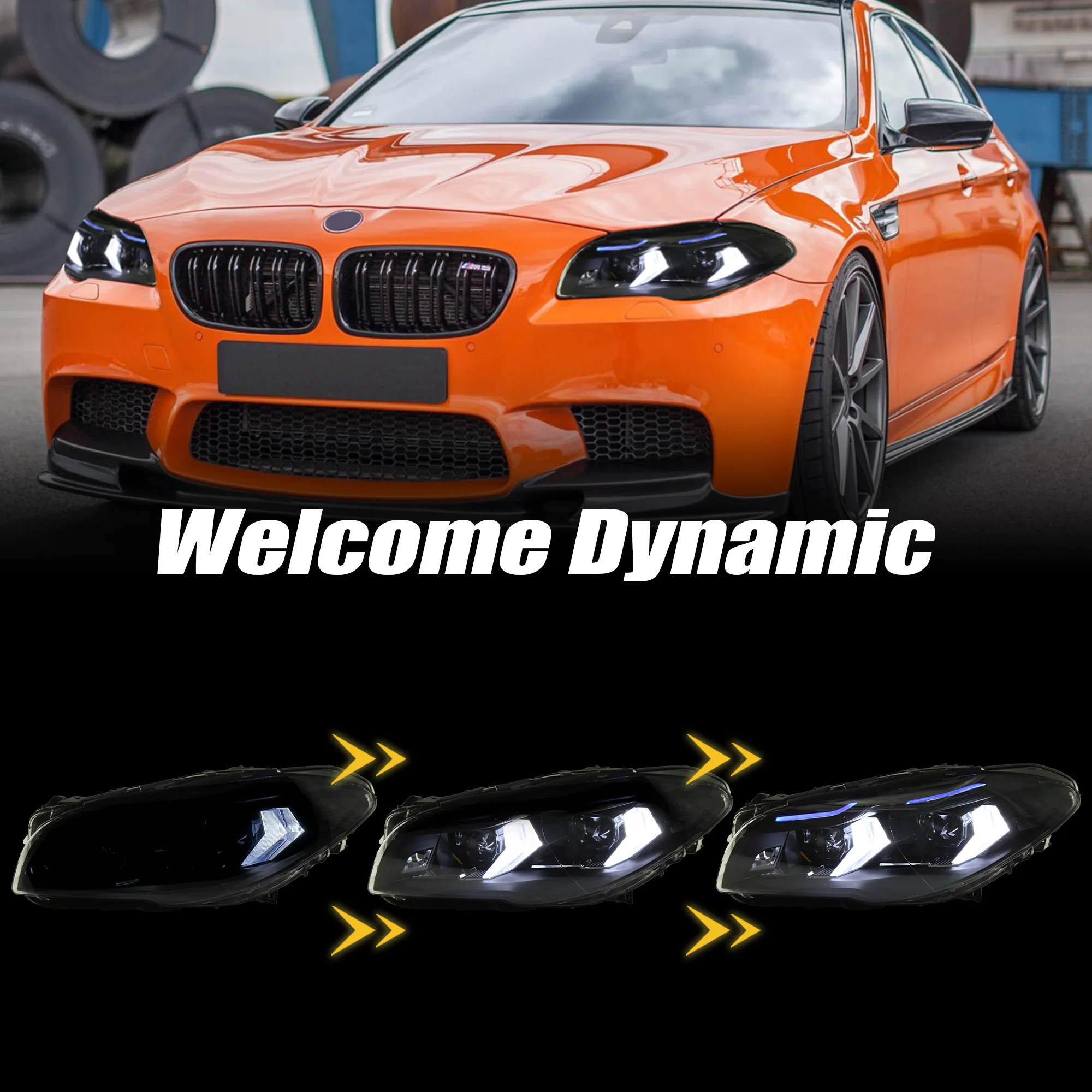 Car LED Headlight for BMW 5 Series F10 2011-2013 2014-2017 520-523-525-528-530-535Li,Dynamic startup（AFS systems not fit)
