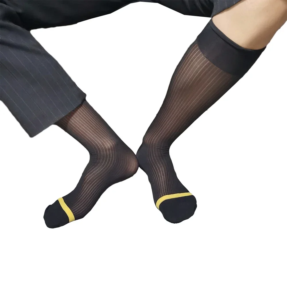 Brand New Breathable Socks Stockings See-Through Sheer Silky Traceless Ultra-thin Socks Wide Thin Striped Daily