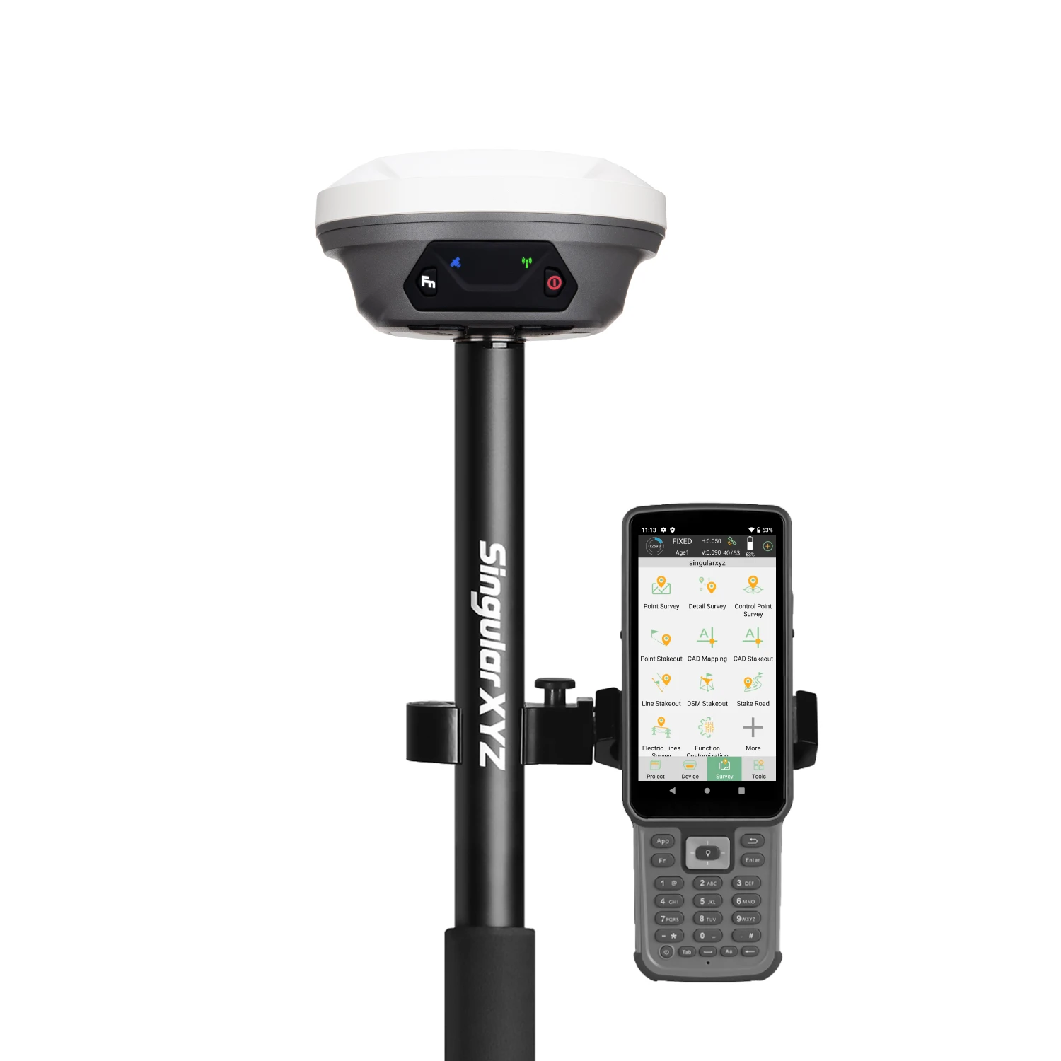 Data Collector & Range Pole GNSS Receiver IMU Tilt | 1408 Channels IP68 DGPS For Land Survey Equipment
