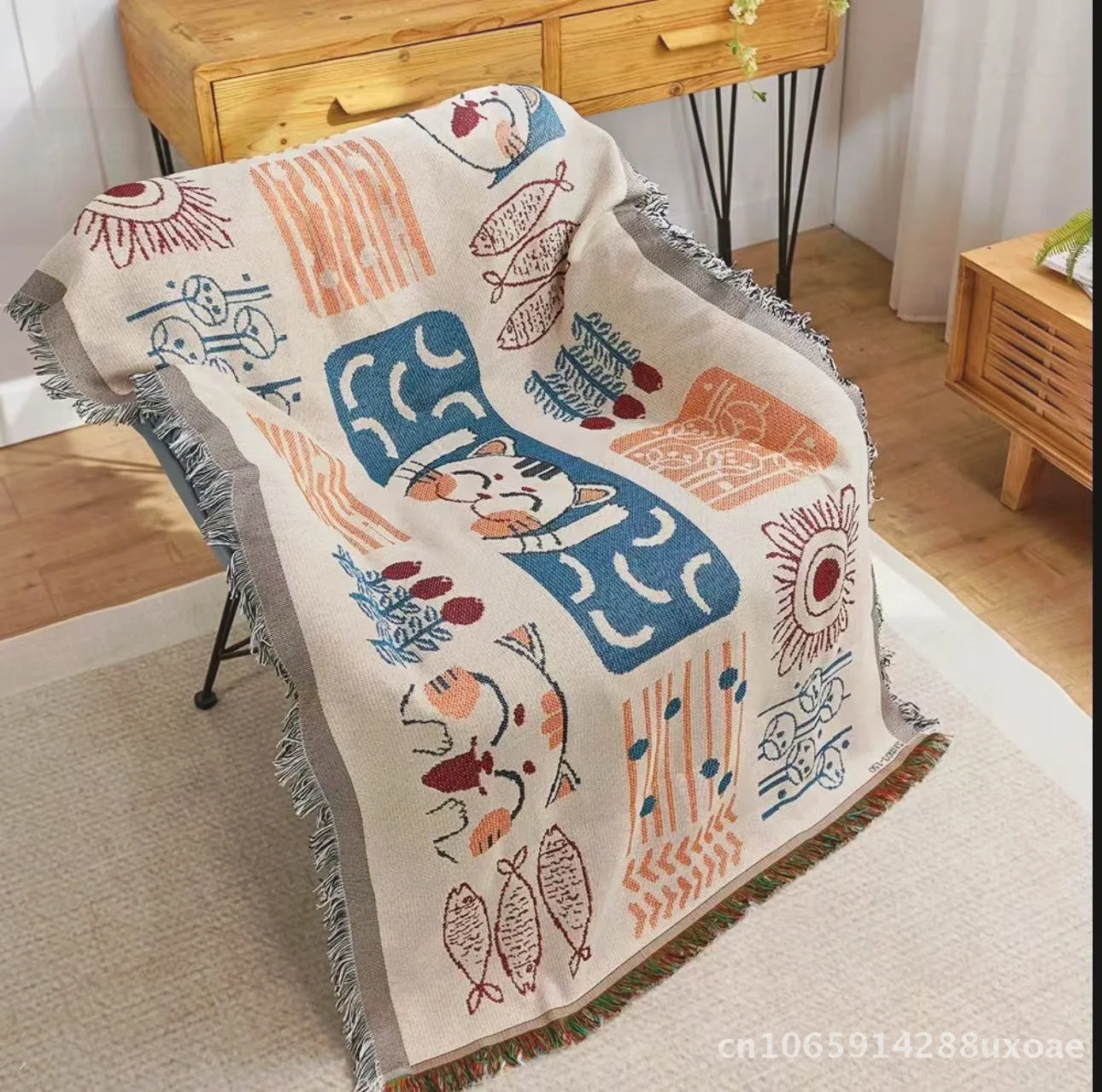 French Romance Sofa Towel Cover 90x180cm Polyester Cotton Blend Dust Cover for Two-Seater Sofa with Flower Plants Pattern