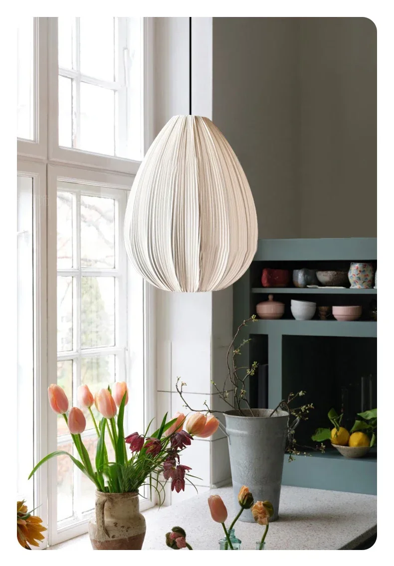 Nordic Wabi Sabi Fabric E27 LED Pendant