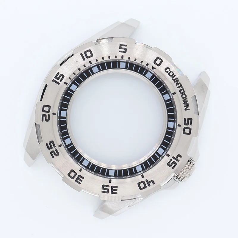 44mm Men's Mechanical Stainless Steel Watch Case Hardlex Glass Fit NH35 NH36 Automatic Movement Seiko Mod Monster Watch Parts