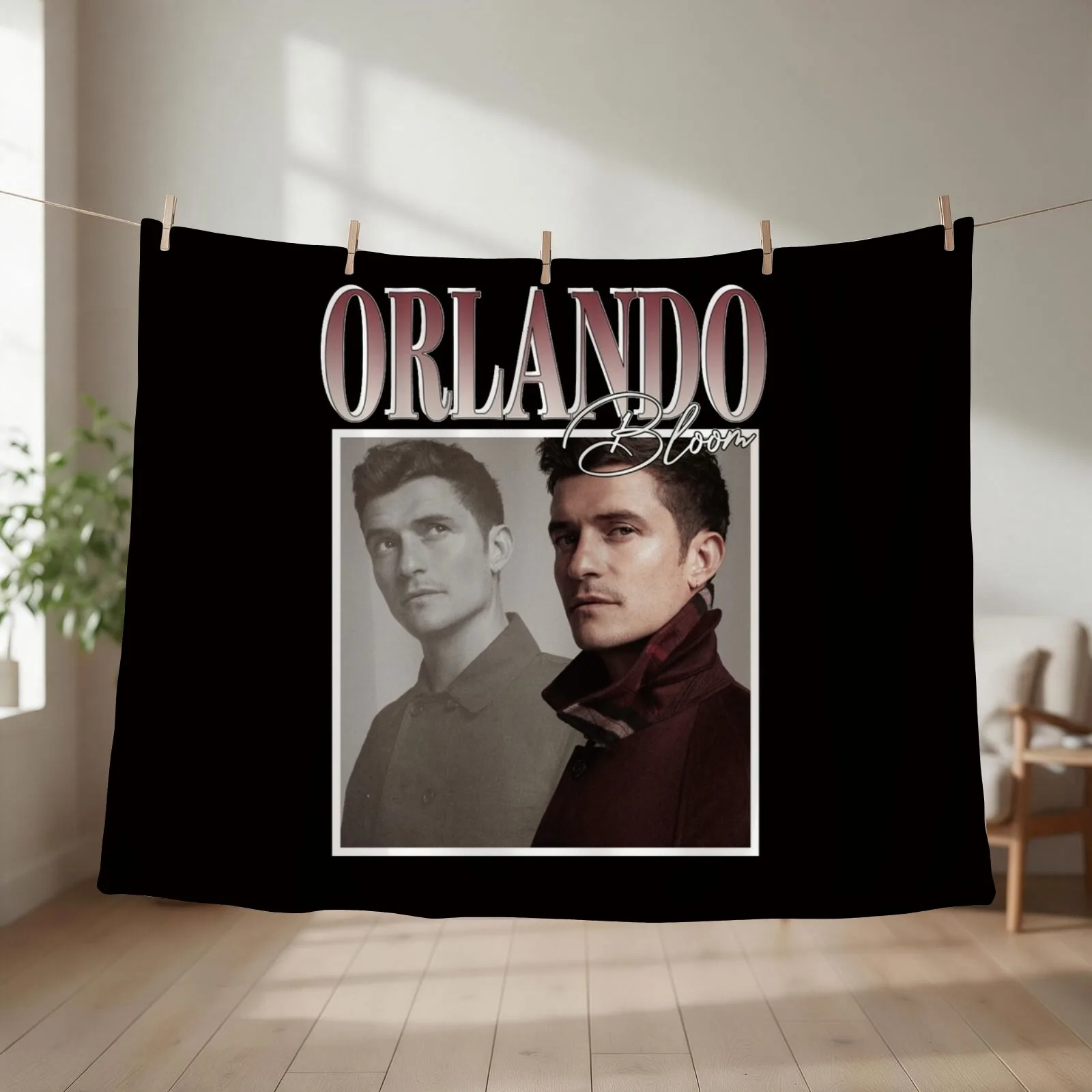 Orlando-Bloom Throw Blanket couch cozy soft plush fuzzy picnic outdoor blanket