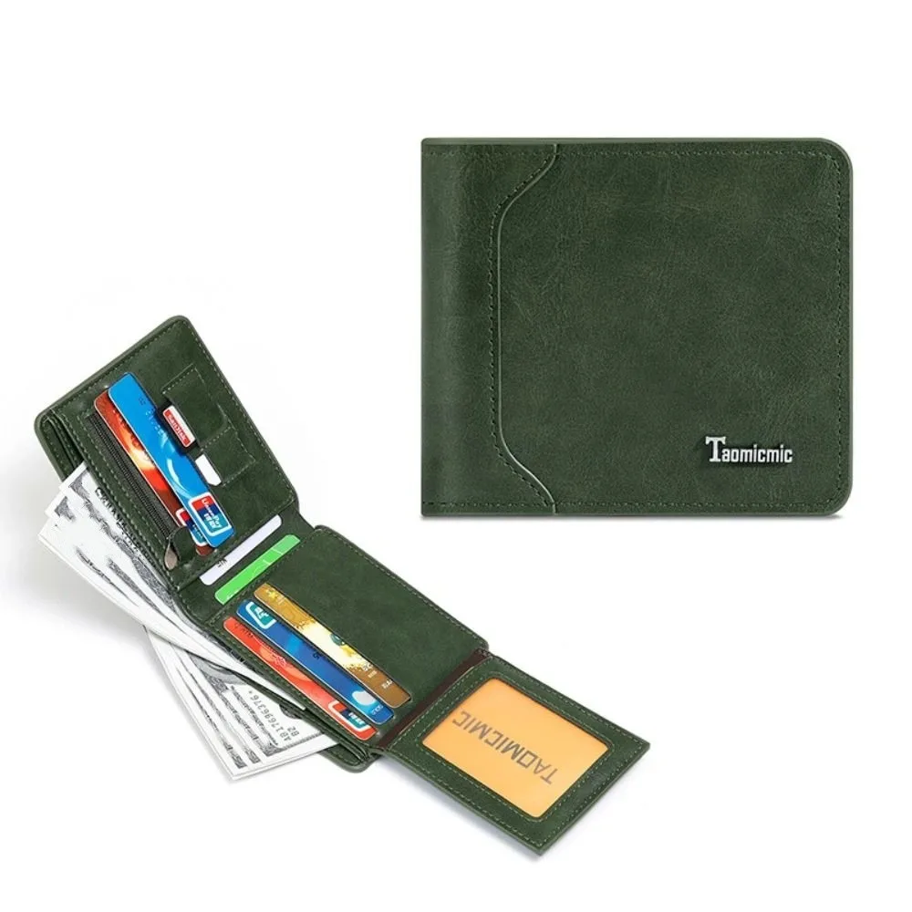 

Fashion Business Men's Short Wallet Pu Leather Cash Bag Credit Card Holder Solid Color Casual Male Bifold Wallet Male