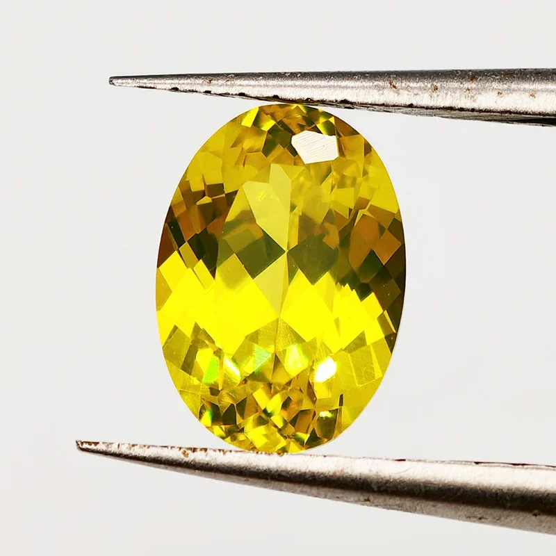 

New Lemon Yellow Color Yttrium Aluminium Garnet Loose Gemstone Lab Diamonds Oval Cut YAG Stones for Jewelry Making