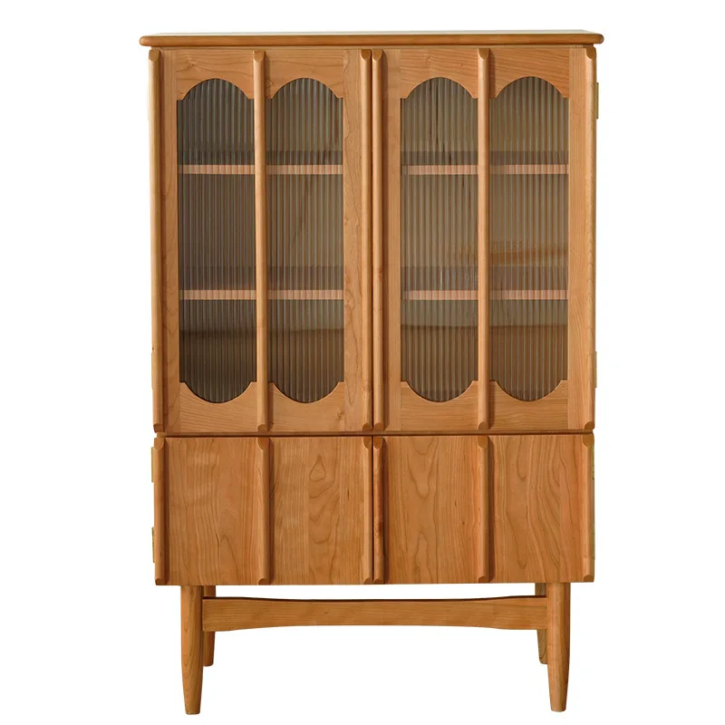 

Retro Chinese furniture Cherry wood locker Entrance cabinet Nordic Japanese solid wood dining side cabinet All solid wood