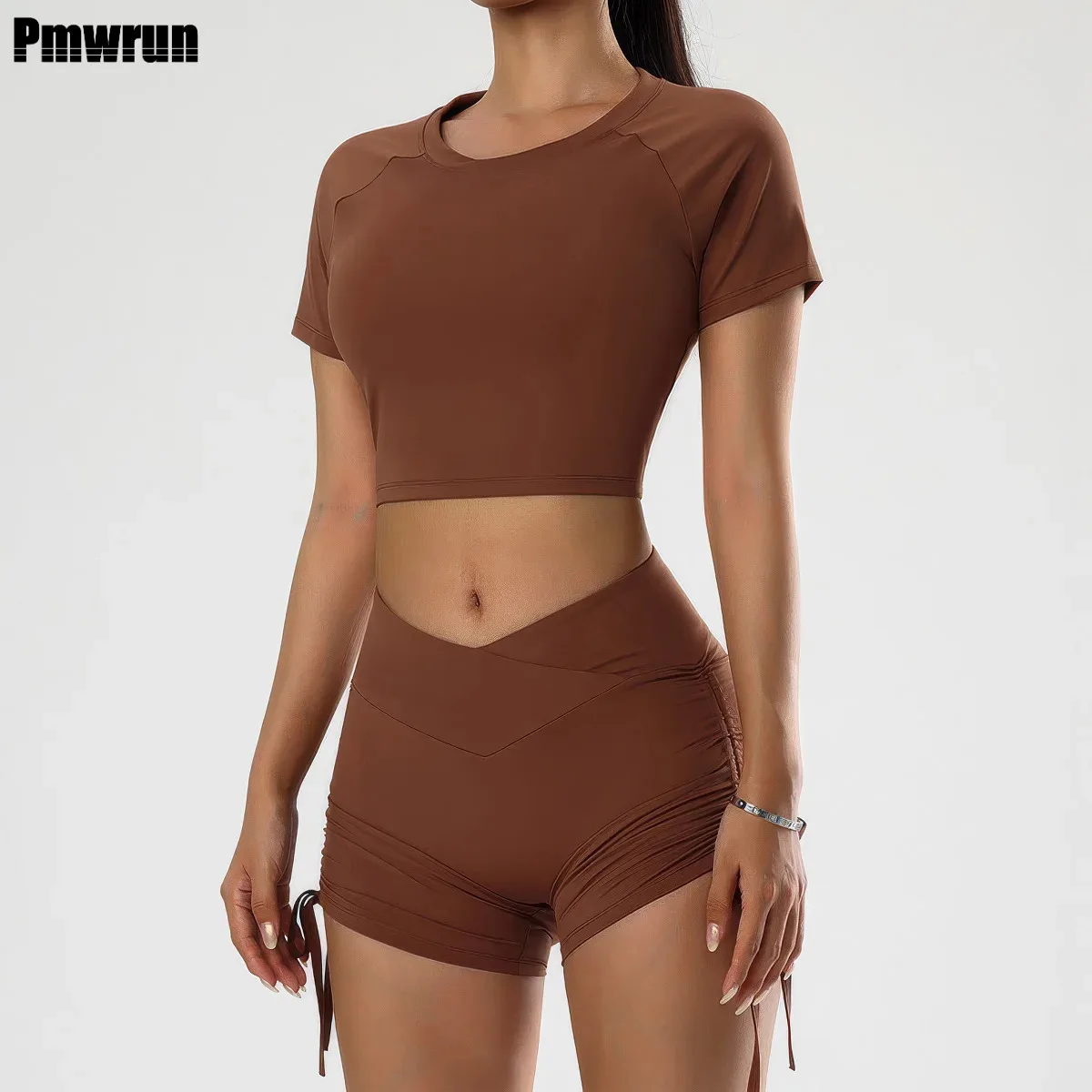 

Women's Tracksuit Yoga Set 2PCS Shorts Set Sports T -shirt Fitness Breathable Workout Top Run Cycling Gym Shorts Tights Clothes