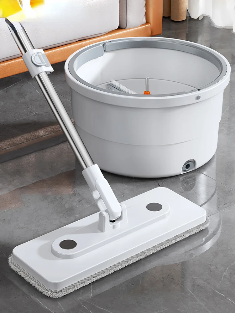 

Spin Mop With Bucket Hand-Free Lazy Squeeze Mop Automatic Magic Floor Mop Self-Cleaning Nano Microfiber Cloth Square Mop