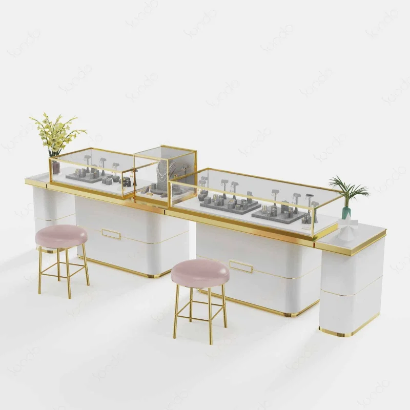 custom.commercial design Ceramic jewelry cabinet jewelry showcase glass bust necklace display Marble showcases