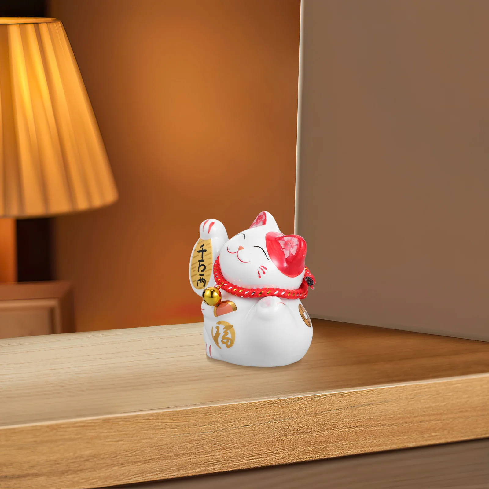 

Maneki Neko Coin Bank White Ceramic Lucky Fortune Cat Money Box for Home Decor Office Savings Storage Decorative Japanese