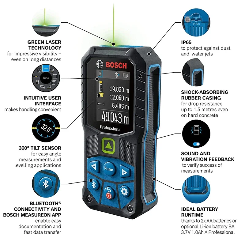 Bosch GLM 50-27 CG Green Laser Measuring Instrument Rangefinder Laser Measure 50M GLM50 27cg Professional Distance Meter