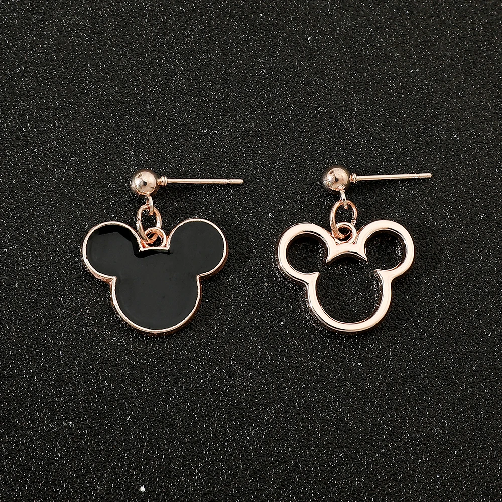 Fashion Simple Disney Enamel Cute Mickey Mouse Earrings for Women Drop Earrings Jewelry Minnie Ear Studs Jewelry Girls