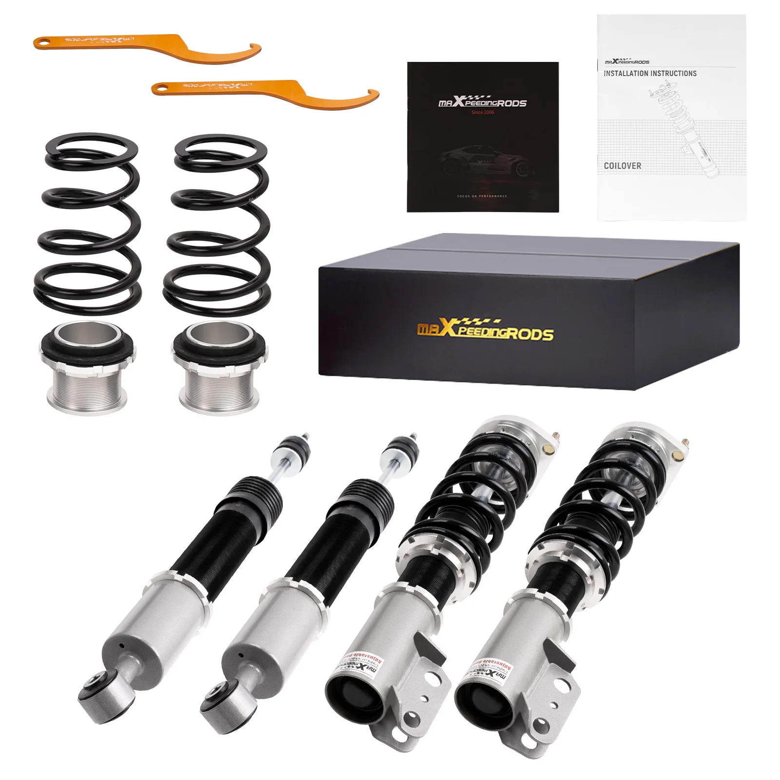 

24-Step Coilover Adj. Damper Suspension Shock Springs Kit For Ford Mustang 94-04 Absorber Struts Coilover Suspension Kit