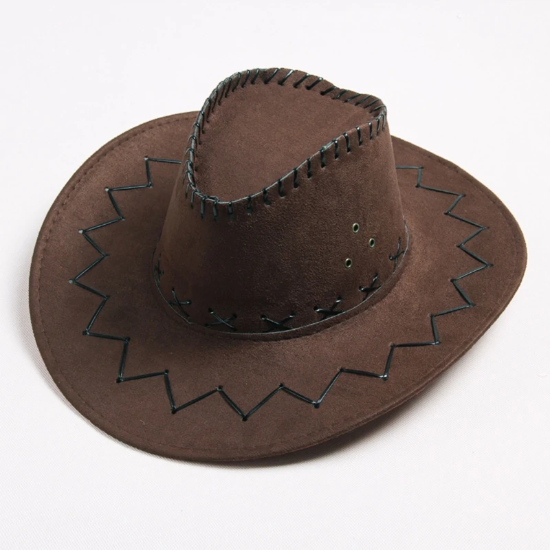 Chapéu cowboy para crianças, Chapéu de palha personalizado, Tecido camurça, Moda