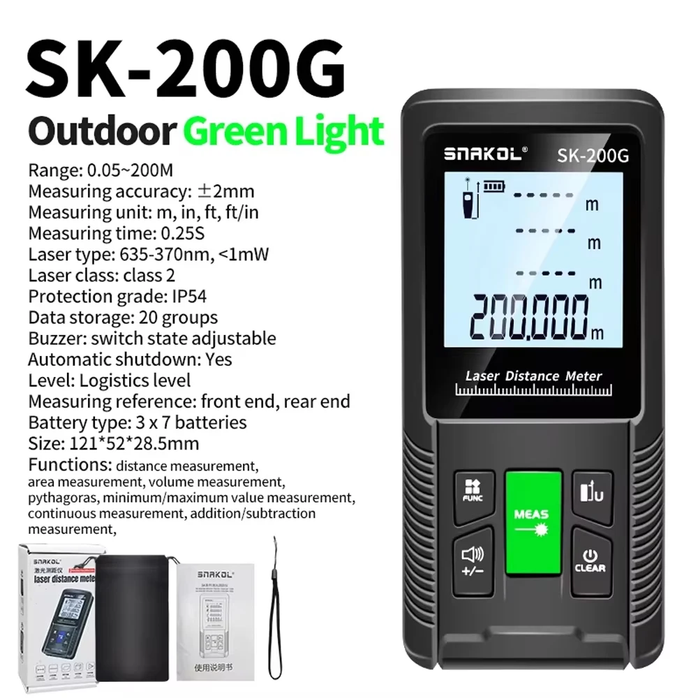 SNAKOL Laser-Entfernungsmesser - Digitales Messgerät 40m/50m/70m/100m/120m Distanzmesser Entfernungsmesser