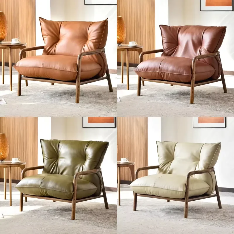 for  Designer Simple High Quality Living Room Leisure Chair Home Apartment Wooden Legs Soft Single Sofa Chair