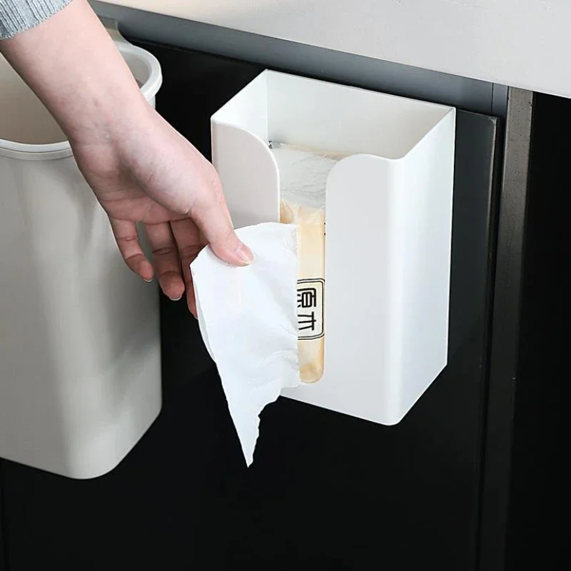 Wholesale White Wall Mounted Tissue Box Adhesive Tissue Shelf Home Napkin Holder Dispenser Rack Toilet Paper Towel Holder