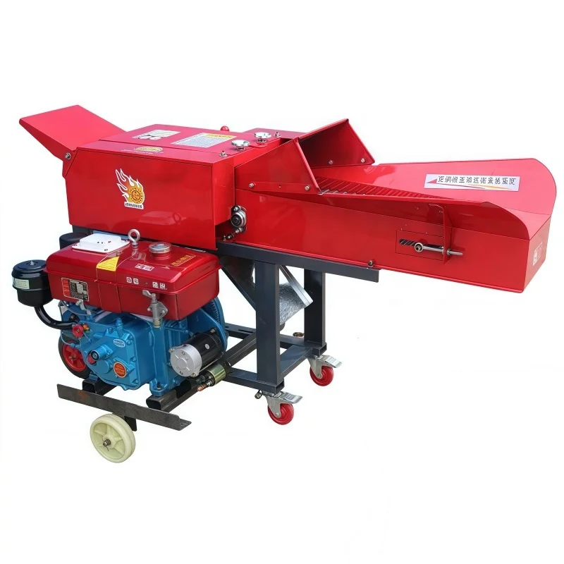 FG-3T-6.8T Diesel-Powered Small Animal Feed Machine New Condition Corn Hammer Mill Silage Chopper With Chaff Cutter For Farm Use