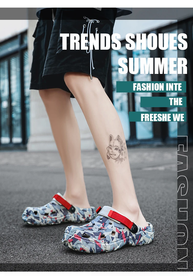 Neue männer Clogs Hausschuhe Sandale Männlichen Garten Schuhe Flache Camouflage Sandalen Männlichen Turnschuhe Outdoor-Flip-Flops Hause Clogs – Detail 2