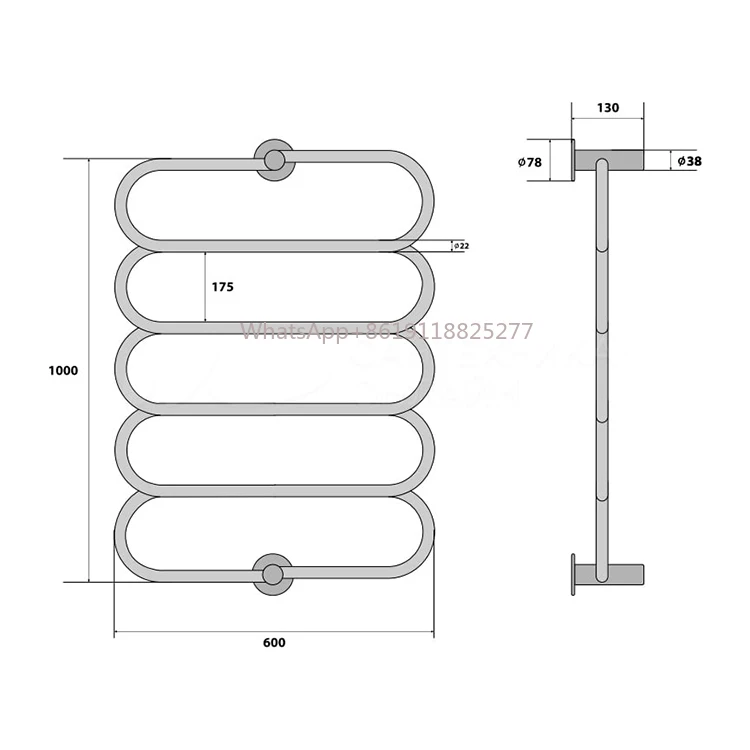 

radiator warmer with thermostat heating Hotel bathroom minimalistic electric heated towel rail towel