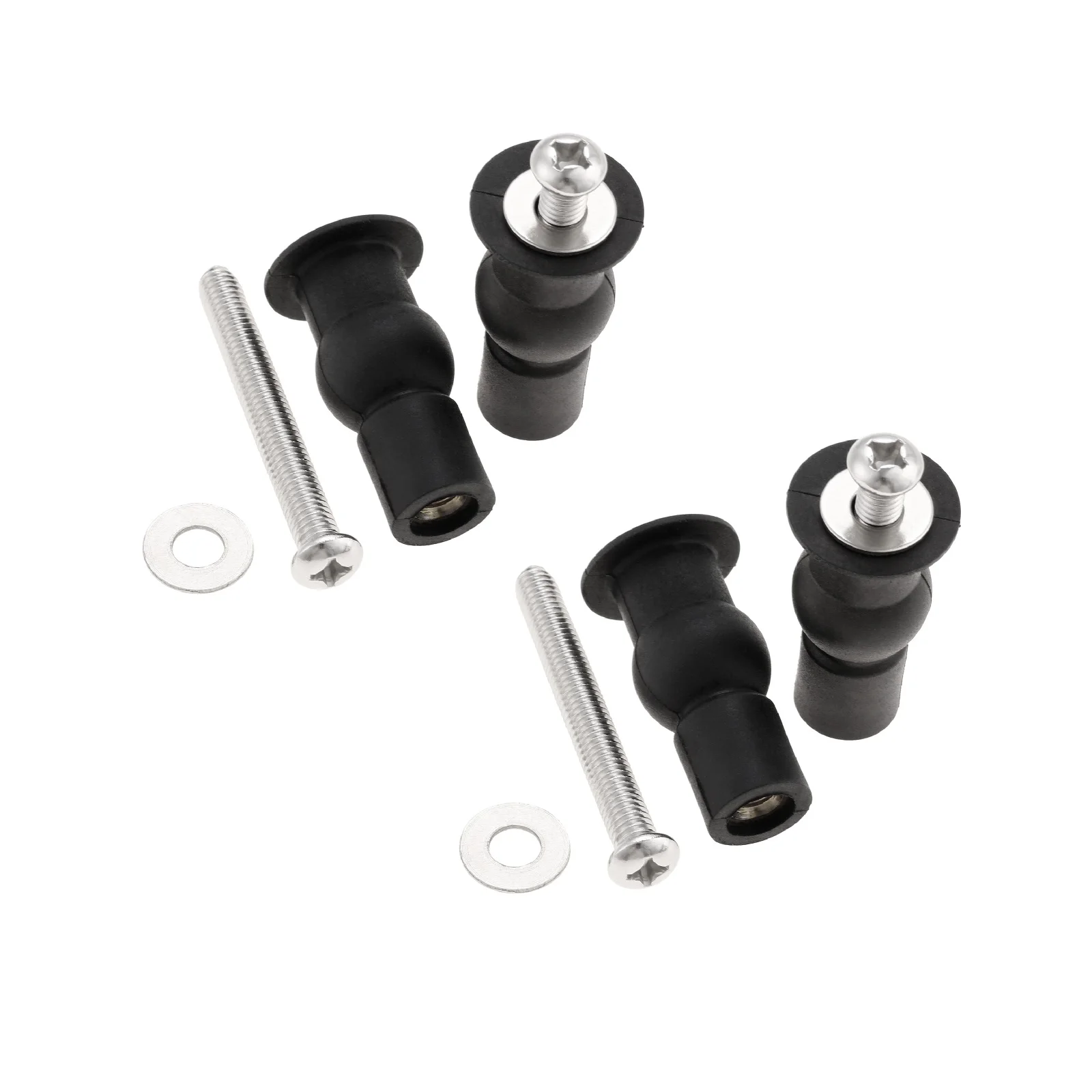 2sets Universal Toilet Seat Hinges Screws Fixing Parts Lid Screw Rubber Top Bolt Replace for K-85040 Anchor Nut Expansion Tube