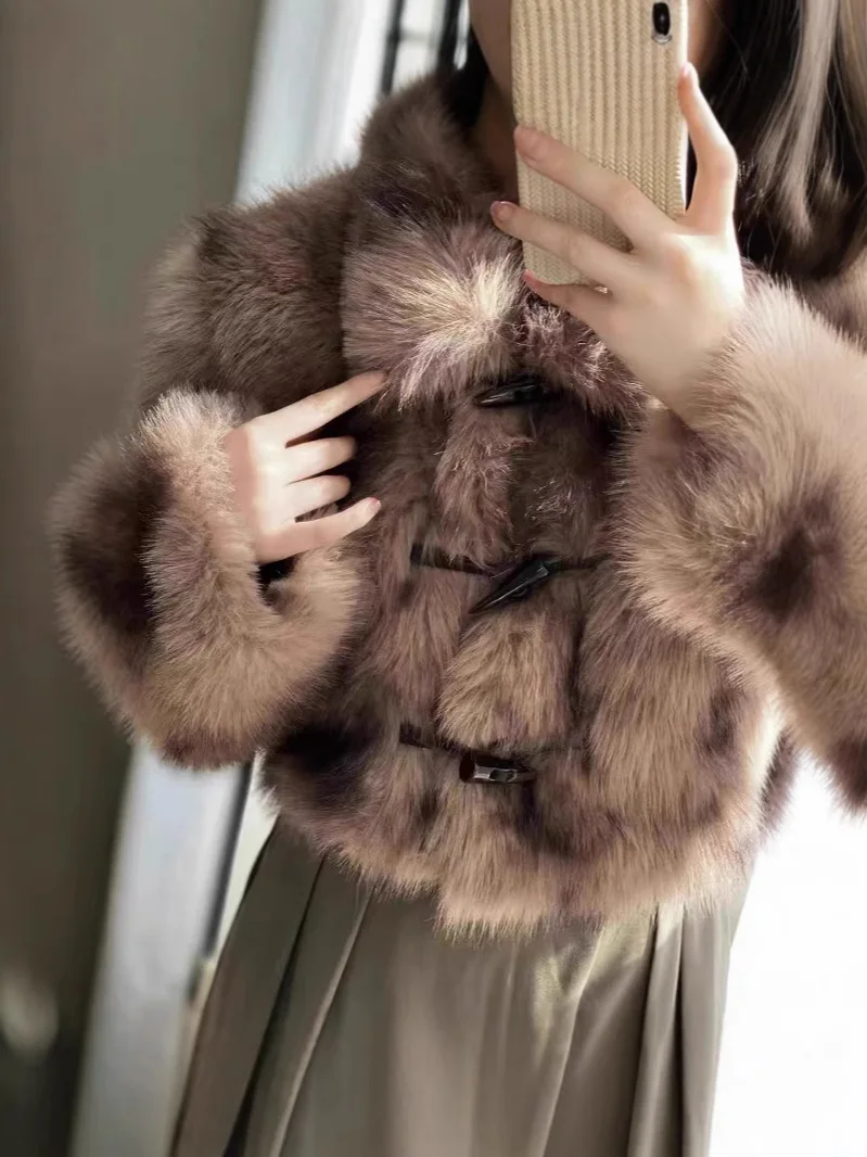 Nepbontjas Lange jassen Dames Mooi werk Dames Chinese stijl Patroon Ganzendons Warme harige buitenjas Formeel Casual All-Match